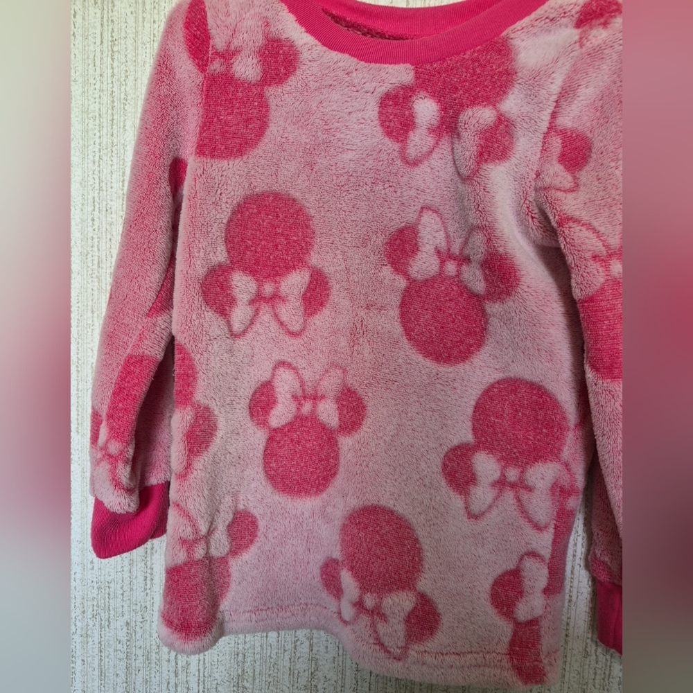 Disney Girls Size XS 4/5 Pink Minnie Mouse Fleece Pullover - Picture 6 of 10